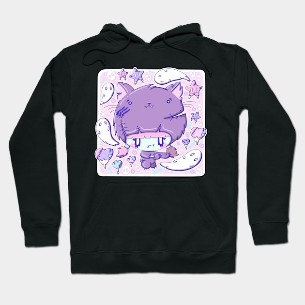 Cute zombie cat bubble head cutie Hoodie by studiomogwai